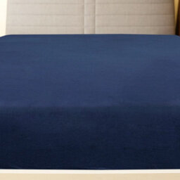 Walplus Jersey Fitted Sheet Navy Blue 160X200 Cm Cotton - thumbnail 2