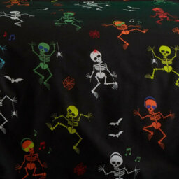 Bedlam Dancing Skeletons Glow In The Dark Duvet Cover Set - thumbnail 5