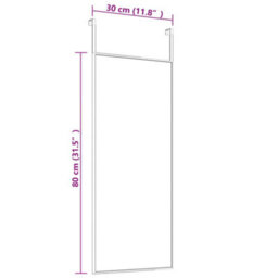 Berkfield Door Mirror Black 30X80 Cm Glass And Aluminium - thumbnail 4