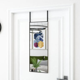 Berkfield Door Mirror Black 30X80 Cm Glass And Aluminium - thumbnail 1