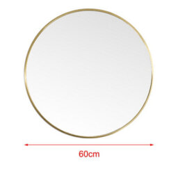 Darphe Nordic Round Gold Framed Wall Mounted Bathroom Mirror Shatterproof 60Cm - thumbnail 5