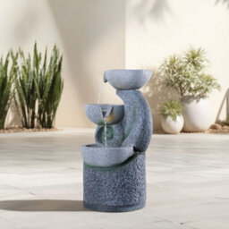 Thehotsale 3 Bowls Solar-Powered Water Fountain Outdoor Garden Decor - thumbnail 2