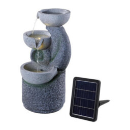 Thehotsale 3 Bowls Solar-Powered Water Fountain Outdoor Garden Decor - thumbnail 4