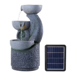 Thehotsale 3 Bowls Solar-Powered Water Fountain Outdoor Garden Decor - thumbnail 3