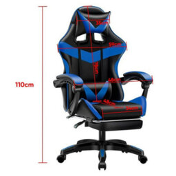 Ergonomic Massage Gaming Chair Height Adjustable Lumbar Support - thumbnail 2