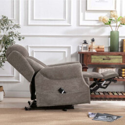 More4Homes Rise Recliner Chair With Single Motor, Remote Control And Pocket Storage In Brown Fabric - thumbnail 8