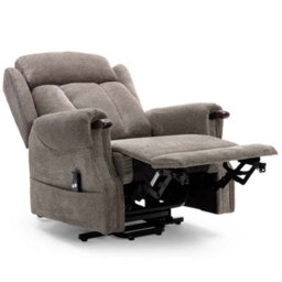 More4Homes Rise Recliner Chair With Single Motor, Remote Control And Pocket Storage In Brown Fabric - thumbnail 3