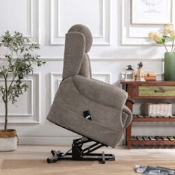 More4Homes Rise Recliner Chair With Single Motor, Remote Control And Pocket Storage In Brown Fabric - thumbnail 7