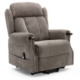 More4Homes Rise Recliner Chair With Single Motor, Remote Control And Pocket Storage In Brown Fabric - thumbnail 2