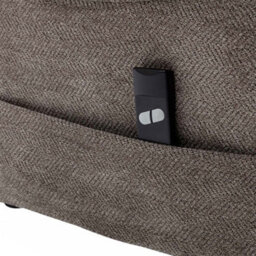 More4Homes Rise Recliner Chair With Single Motor, Remote Control And Pocket Storage In Brown Fabric - thumbnail 5
