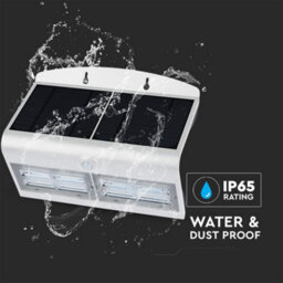 Vt-767-7 7W Led Solar Wall Light Color Code:4000K, White Body - thumbnail 3