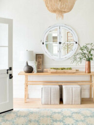 Aspect Furniture Round Window Garden Decorative Mirror-Distressed White - thumbnail 3