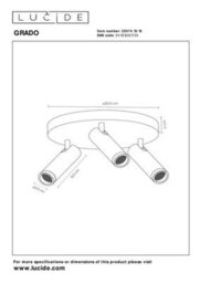 Lucide Grado Ceiling Spotlight Diameter 25Cm 3Xgu10 (Mr11) - Grey Iron - thumbnail 5