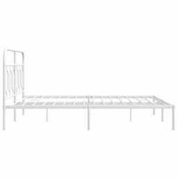 Berkfield Metal Bed Frame Without Mattress With Headboard White 140X190Cm - thumbnail 5