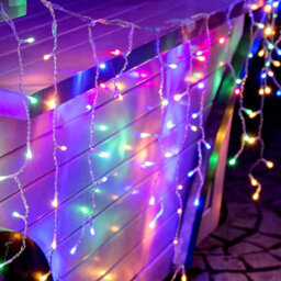 GEEZY The Magic Toy Shop 200 Led Christmas Lights Icicle Fairy Chaser Pastel Multicoloured Timer Outdoor - thumbnail 1