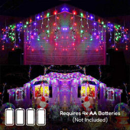 GEEZY The Magic Toy Shop 200 Led Christmas Lights Icicle Fairy Chaser Pastel Multicoloured Timer Outdoor - thumbnail 5