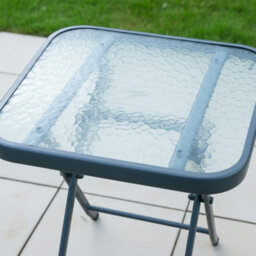 Garden Market Place Metal Framed Glass Top Folding Garden Side Table - thumbnail 7