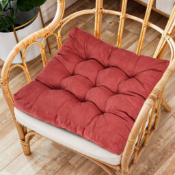 Living And Home Supportive And Comfortable Corduroy Chair Cushion Seat Pad Tatami Cushion Indoor And Outdoor 55Cm W X 55Cm D X 5Cm H Red - thumbnail 2