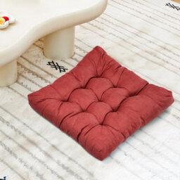 Living And Home Supportive And Comfortable Corduroy Chair Cushion Seat Pad Tatami Cushion Indoor And Outdoor 55Cm W X 55Cm D X 5Cm H Red - thumbnail 4