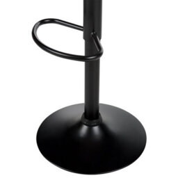 Wyld And Coco Novalux Bar Stool Set 2 Black Faux Leather Adjustable Height Swivel, Foam-Padded Seats, Iron Frame - thumbnail 8