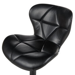 Wyld And Coco Novalux Bar Stool Set 2 Black Faux Leather Adjustable Height Swivel, Foam-Padded Seats, Iron Frame - thumbnail 7