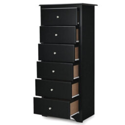 Modern Chest Of Drawers 6 Drawer Chest Tall Dresser Wooden Storage Cabinet - thumbnail 1