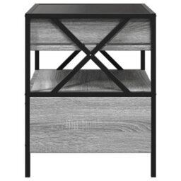 Berkfield Bedside Table With Infinity Led Grey Sonoma 40X40X51 Cm - thumbnail 7