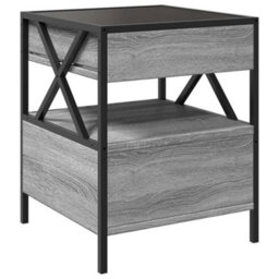 Berkfield Bedside Table With Infinity Led Grey Sonoma 40X40X51 Cm - thumbnail 8