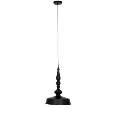 Orsina Small Black & Gold Pendant Light, Saucer Ceiling Light With Adjustable Drop, Decorative Ceiling Fixture - image 1