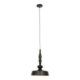 Orsina Small Black & Gold Pendant Light, Saucer Ceiling Light With Adjustable Drop, Decorative Ceiling Fixture - thumbnail 2