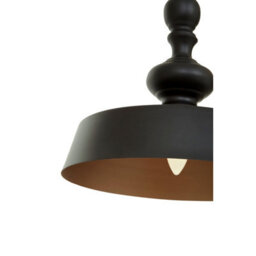 Orsina Small Black & Gold Pendant Light, Saucer Ceiling Light With Adjustable Drop, Decorative Ceiling Fixture - thumbnail 5
