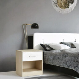 Modcraft Set Of 2 Bedside Tables With Drawers And Shelf , Nightstands For Bedroom Or Living Room - thumbnail 2