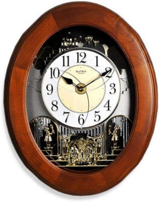 Rhythm Small World Wooden Magic Motion Musical Wall Clock - image 1