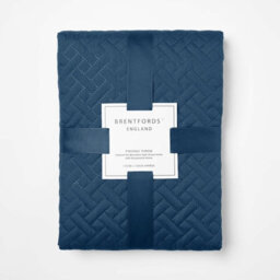 Ohs Geo Pinsonic Blanket Throw Quilted Bedspread, Navy - 200 X 240Cm - thumbnail 1