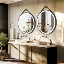 Luvodi Round 800mm Led Lighted Bathroom Mirror Anti-Fog Dimmable With Leather Belt(Non Removable) - thumbnail 7