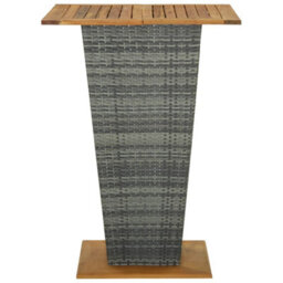 Berkfield 5 Piece Garden Bar Set With Cushions Poly Rattan Grey - thumbnail 9
