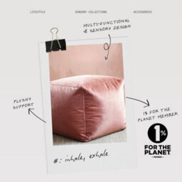Kosi Atelier Kosiatelier Bean Bag Velvet Footstool Ottomona Cube Pouf Chair Pouffe, Polystyrene Beads Filled - English Rose, 35Cm X 35Cm X 35Cm - thumbnail 8