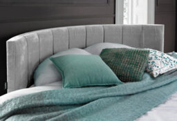 Europa Emerald Silver Velvet Round Bed And Mattress 5Ft 152Cm Diameter - thumbnail 2