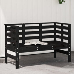 Walplus Garden Bench Black 111.5X53X71 Cm Solid Wood Pine