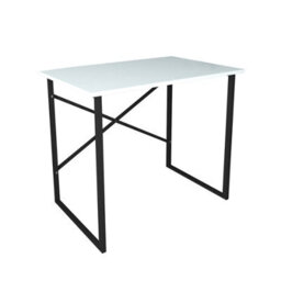 Urbn-Living Urbnliving 90Cm Width White Wooden Computer Desk Modern Study Table Workstation With Metal Legs - thumbnail 1