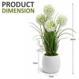 White 50Cm Modern Faux Artificial Dandelion Plants In Pot Silk Flowers Garden Decor - thumbnail 2