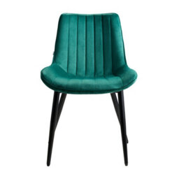 Living And Home Set Of 2 Green Polyester Velvet Upholstered Dining Chairs - thumbnail 2