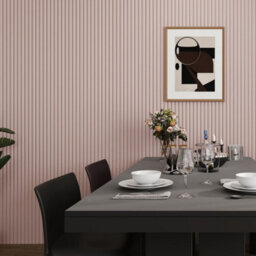 Jōbū Jobu Large Fluted Wall Panels In Dusky Pink With Black Backing  240Cm X 60Cm (5 Pack) - thumbnail 2