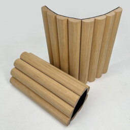 Jōbū Jobu Large Fluted Wall Panels In Dusky Pink With Black Backing  240Cm X 60Cm (5 Pack) - thumbnail 7