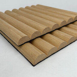 Jōbū Jobu Large Fluted Wall Panels In Dusky Pink With Black Backing  240Cm X 60Cm (5 Pack) - thumbnail 8