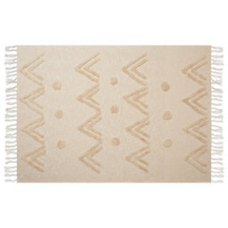 Beliani Blanket Fatehpur Cotton 130 X 180 Cm Beige - thumbnail 4