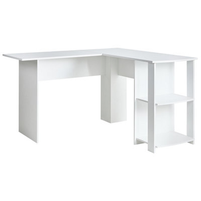 Beliani Corner Desk Snyder White 125 Cm 125 Cm - image 1