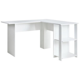 Beliani Corner Desk Snyder White 125 Cm 125 Cm - thumbnail 1