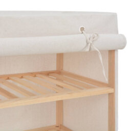 Berkfield Shoe Cabinet With Cover White 79X40X80 Cm Fabric - thumbnail 5