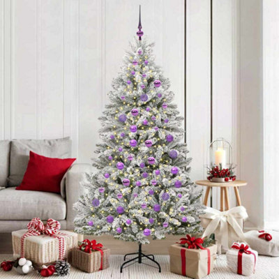 Vidaxl Artificial Christmas Tree Green And White 180 Cm Pvc And Metal - image 1